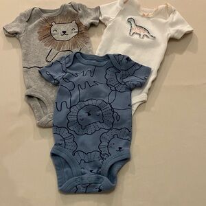 Carter's Blue, Gray, and White Bodysuits Trio
